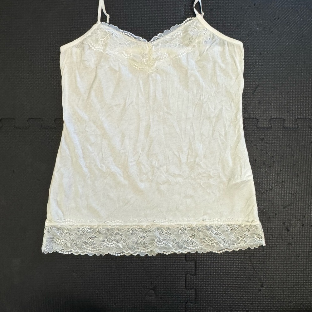 Maurices Cream Lace Trim Fitted Camisole